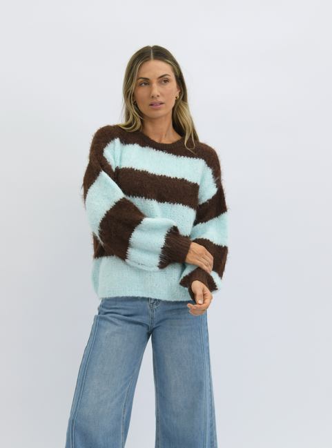 Corin Knit - Choc/Mint