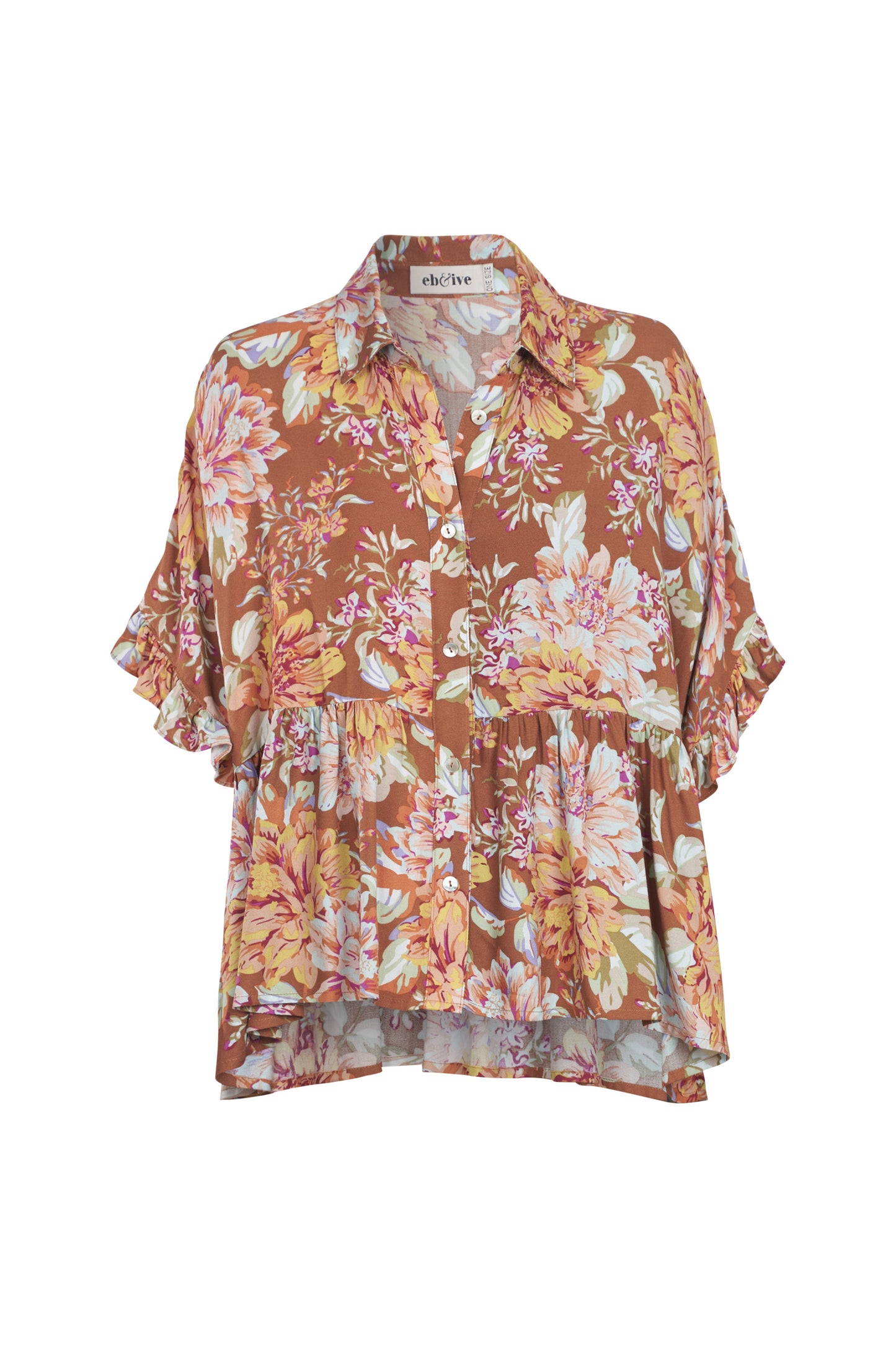 Alma Button Top - Clay Jardin