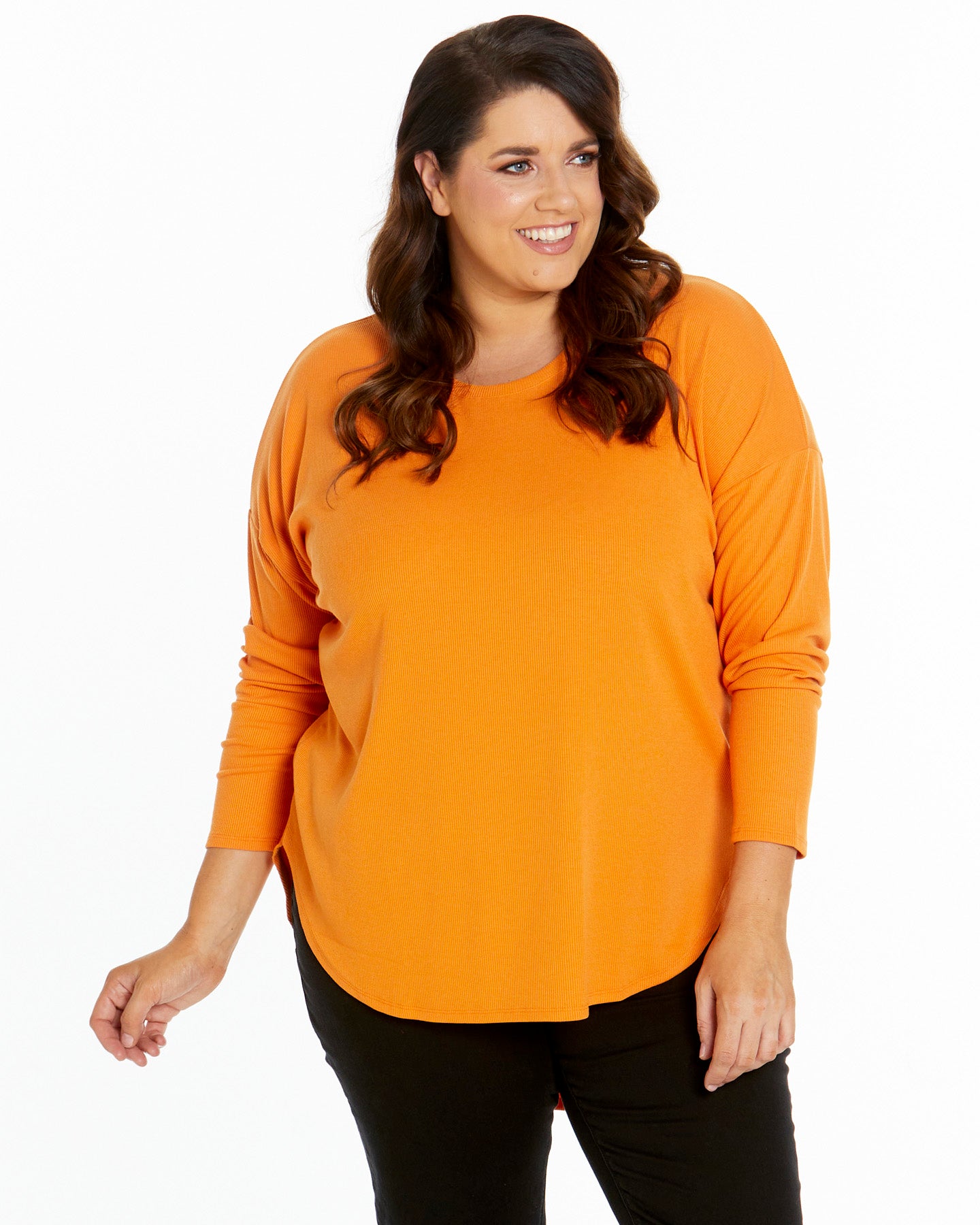 Oxford Ribbed Long Sleeve - Apricot