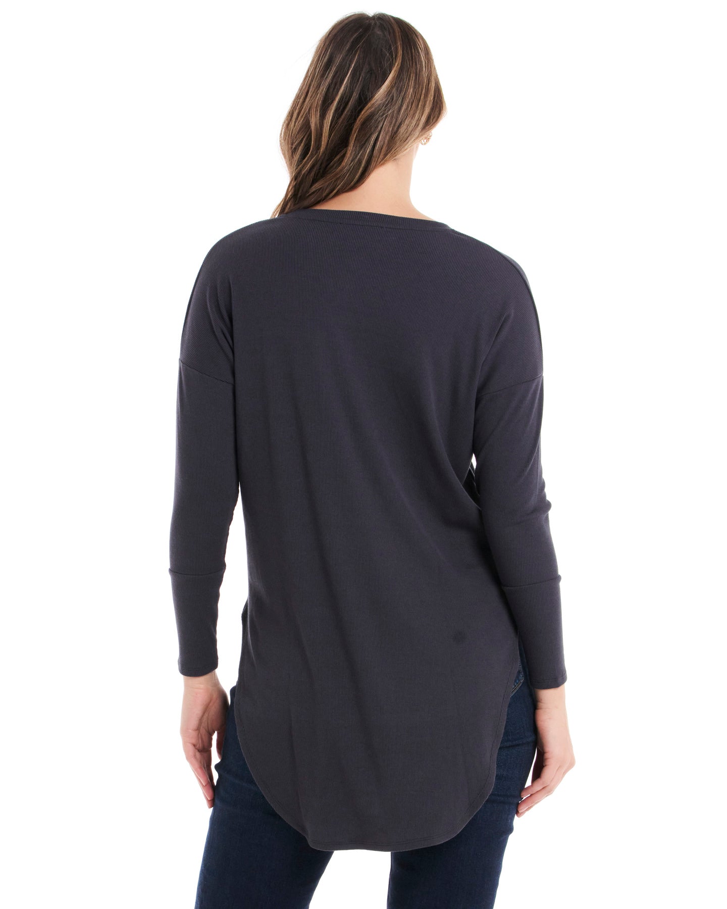 Oxford Ribbed Long Sleeve - Steel