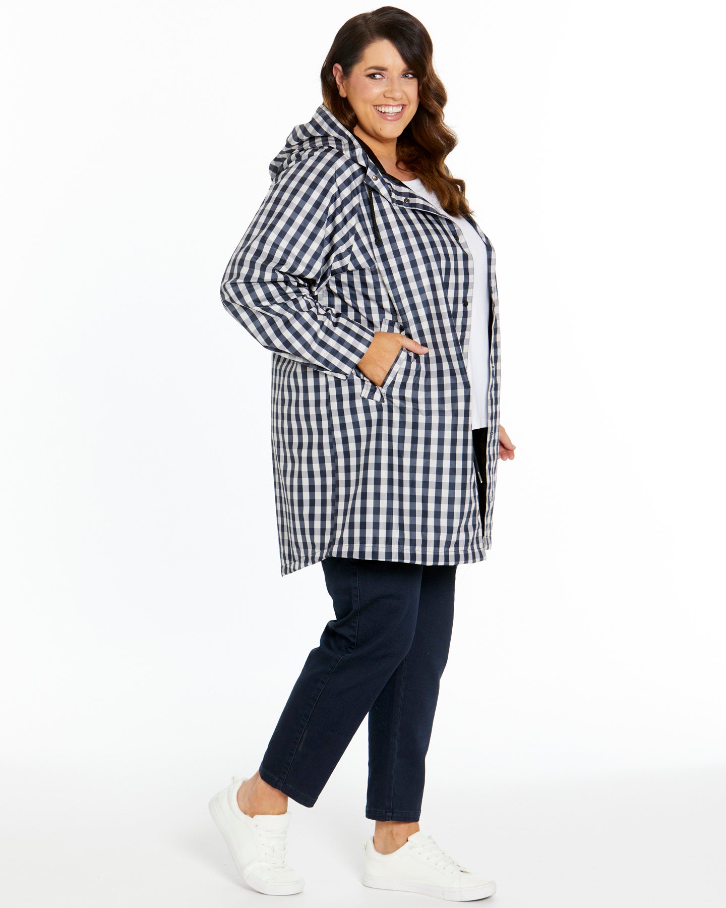 Rosie Raincoat - Navy Cheque