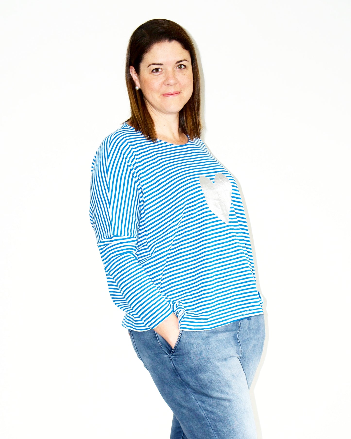 Sail Away Top, heart motif, Bamboo, Lilac, Lollipop, Malibu, linen/cotton blend, scoop hem, round neck, longer back, summer, winter, stylish, eb&ive, isle of mine, haven, jogger, denim, smart casual, comfortable, on trend, inclusive sizing, Australian designers, fashion, options, eco friendly options, sustainable clothing, sourced locally, lady start up, small business, support small business, knits, sale, ethically manufactured