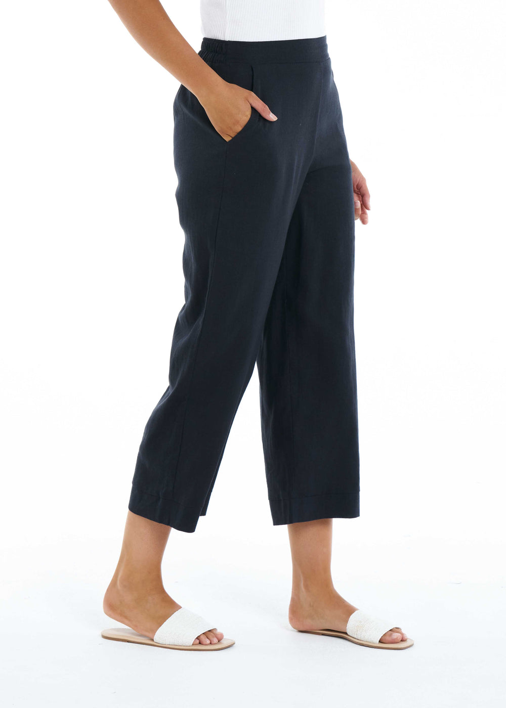 Best seller, Parker pant, scoop pockets, flat front waistband, elasticated back, wide leg, summer, winter, stylish, jogger, indi grey, smart casual, comfortable, on trend, inclusive sizing, Australian designers, fashion, options, eco friendly options, sustainable clothing, sourced locally, lady start up, small business, support small business, Betty Basics, Sass Clothing, Fate & Becker, ethically manufactured