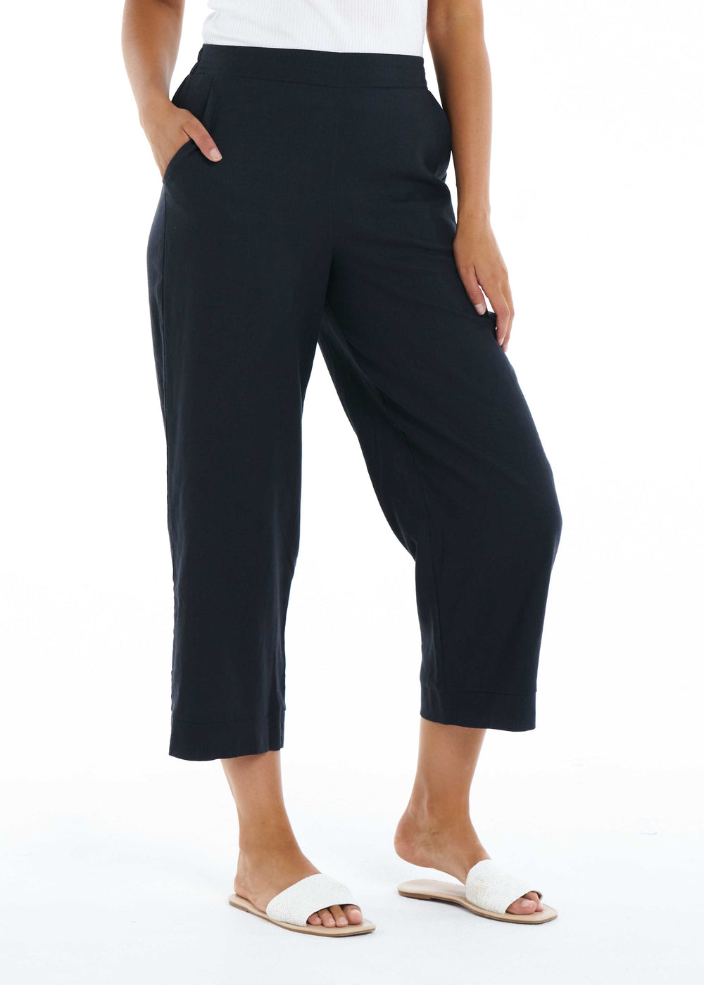 Best seller, Parker pant, scoop pockets, flat front waistband, elasticated back, wide leg, summer, winter, stylish, jogger, indi grey, smart casual, comfortable, on trend, inclusive sizing, Australian designers, fashion, options, eco friendly options, sustainable clothing, sourced locally, lady start up, small business, support small business, Betty Basics, Sass Clothing, Fate & Becker, ethically manufactured