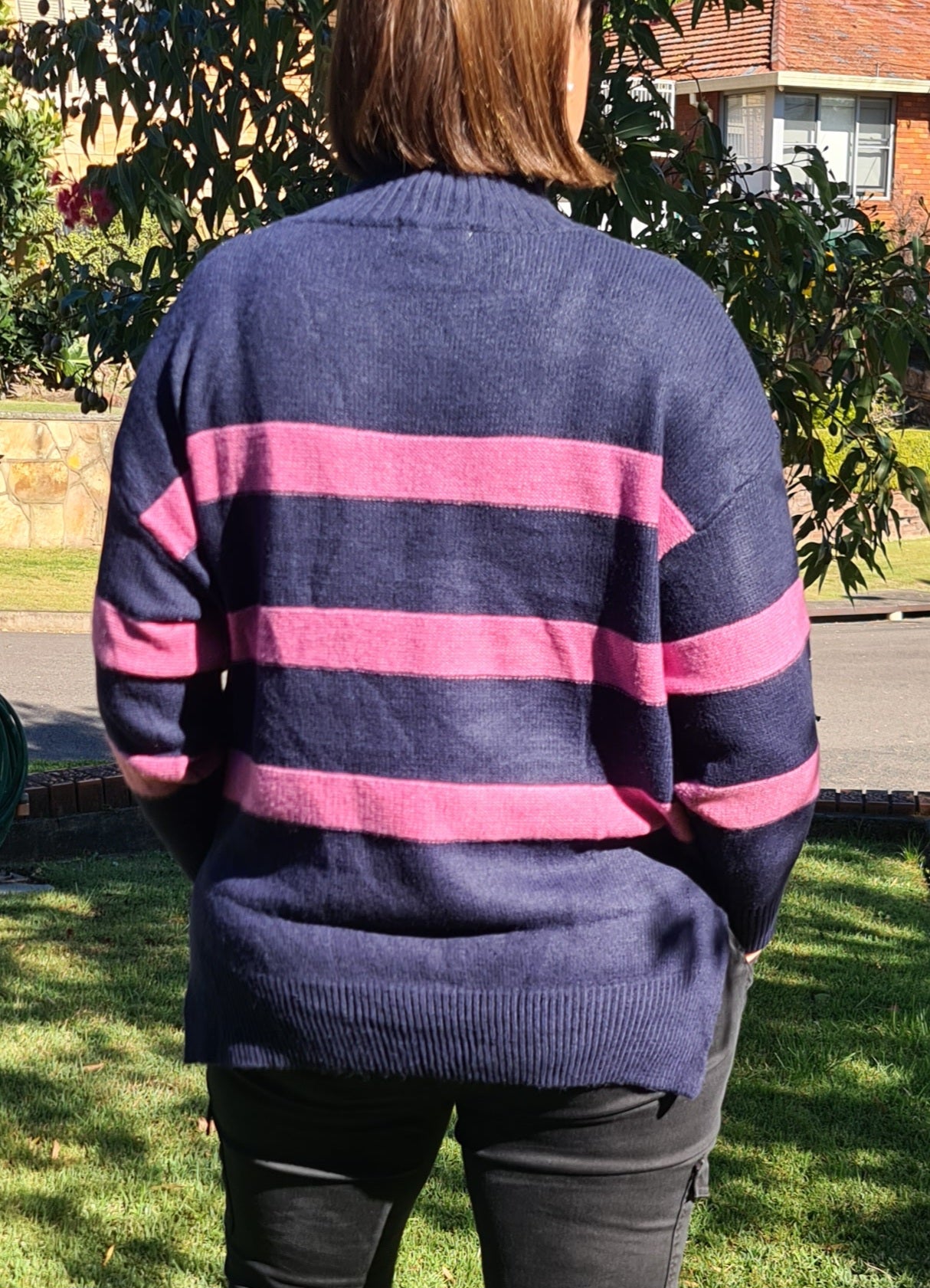 Bree Stripe Knit - Navy