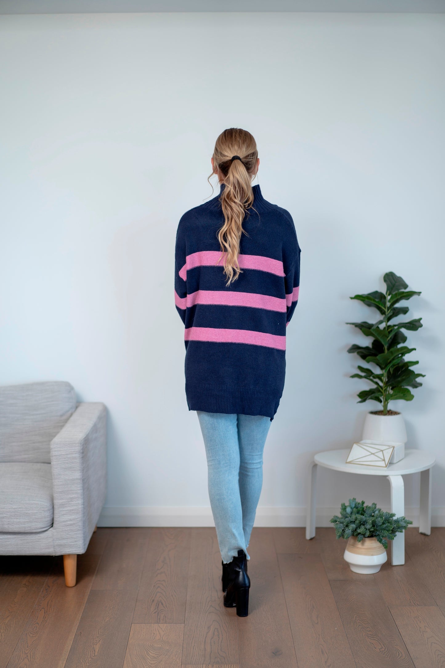 Bree Stripe Knit - Navy