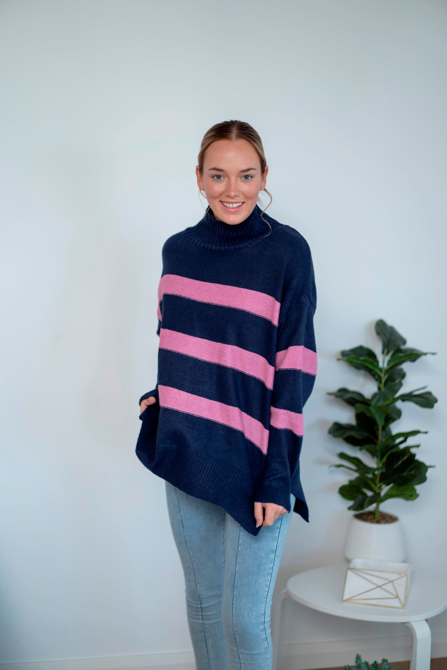 Bree Stripe Knit - Navy