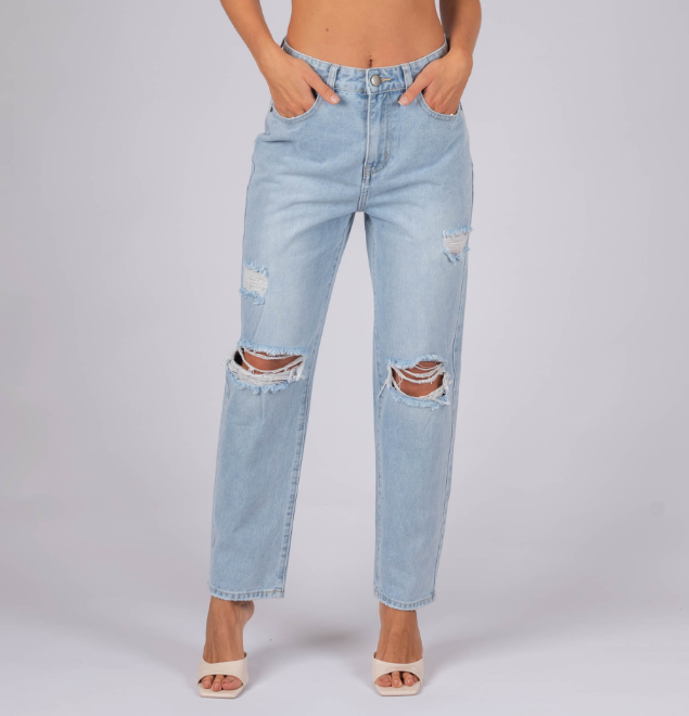 Nicky jeans, Bylily, Mom jeans, distressed, high waist.