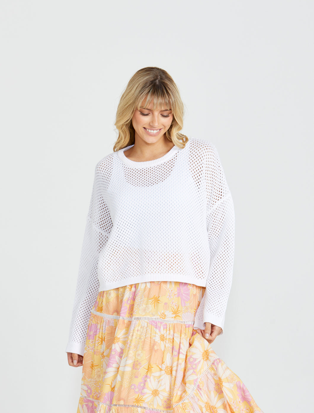 Lily Bell Sleeve Top - White