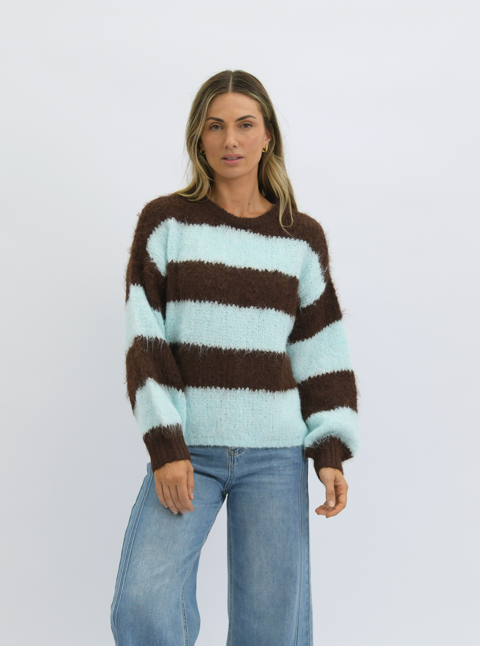 Corin Knit - Choc/Mint