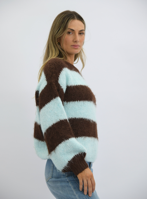 Corin Knit - Choc/Mint