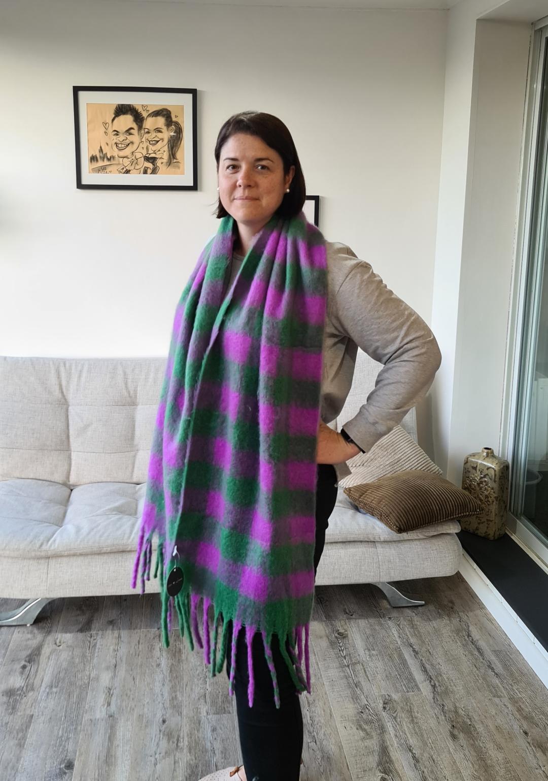 Sinead Scarf - Green/Purple