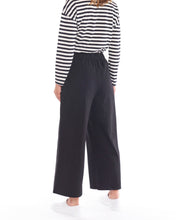 Load image into Gallery viewer, Dasha pant, sass clothing, betty basics, winter 2022, autumn 2022, black pants, elasticated waistband, fabric belt, belt loops, functional pockets, wide leg, 7/8 length, transeasonal, smart casual, work pants, classic cut, everyday pants, fancy pants, small business, online, size inclusive
