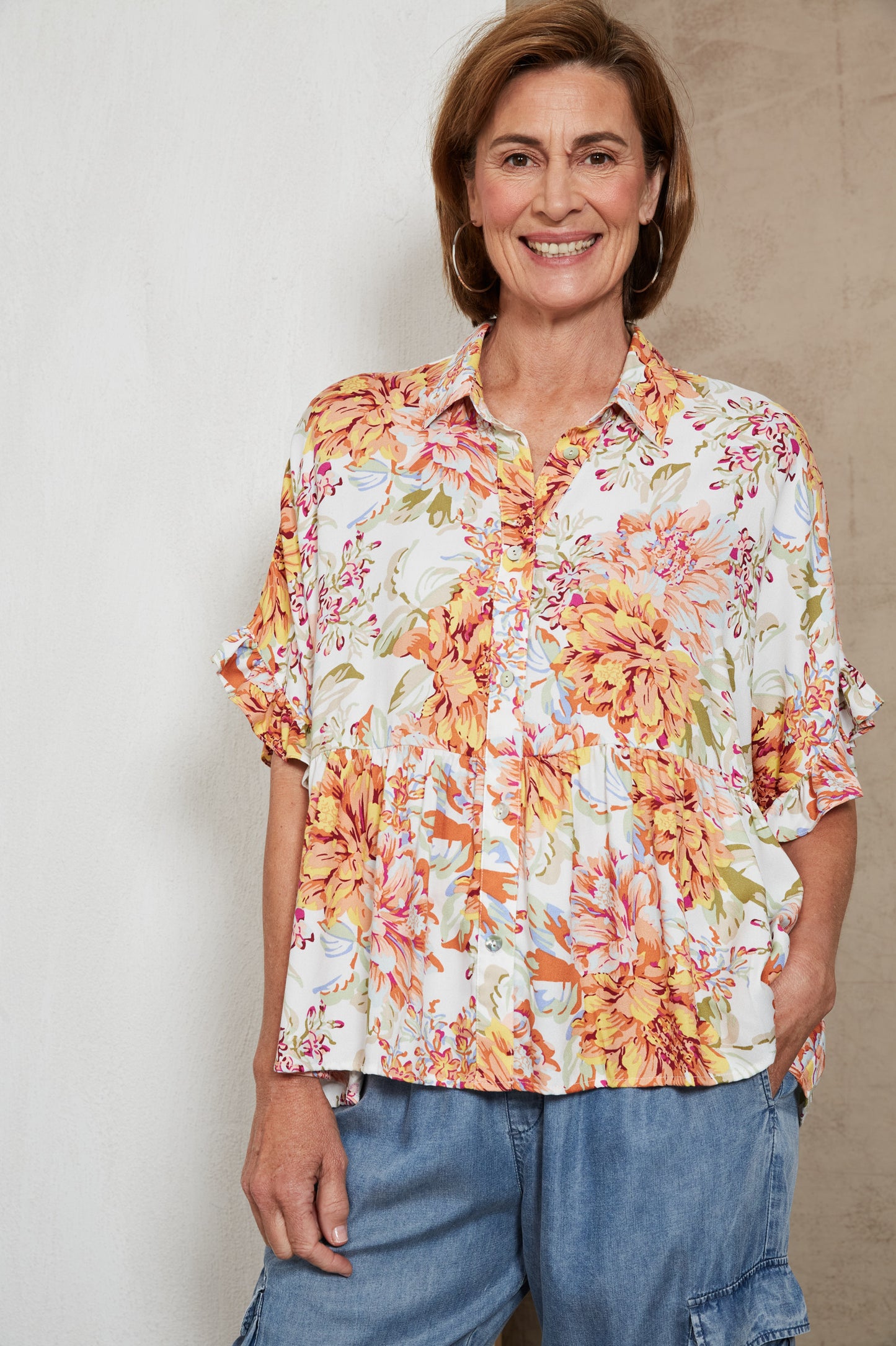 Alma Button Top - Salt Jardin