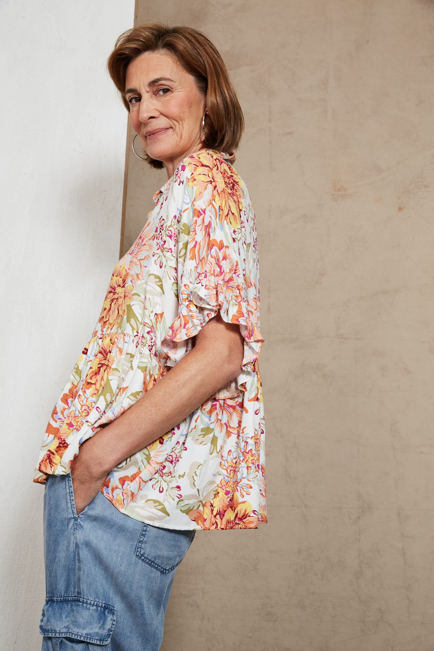 Alma Button Top - Salt Jardin