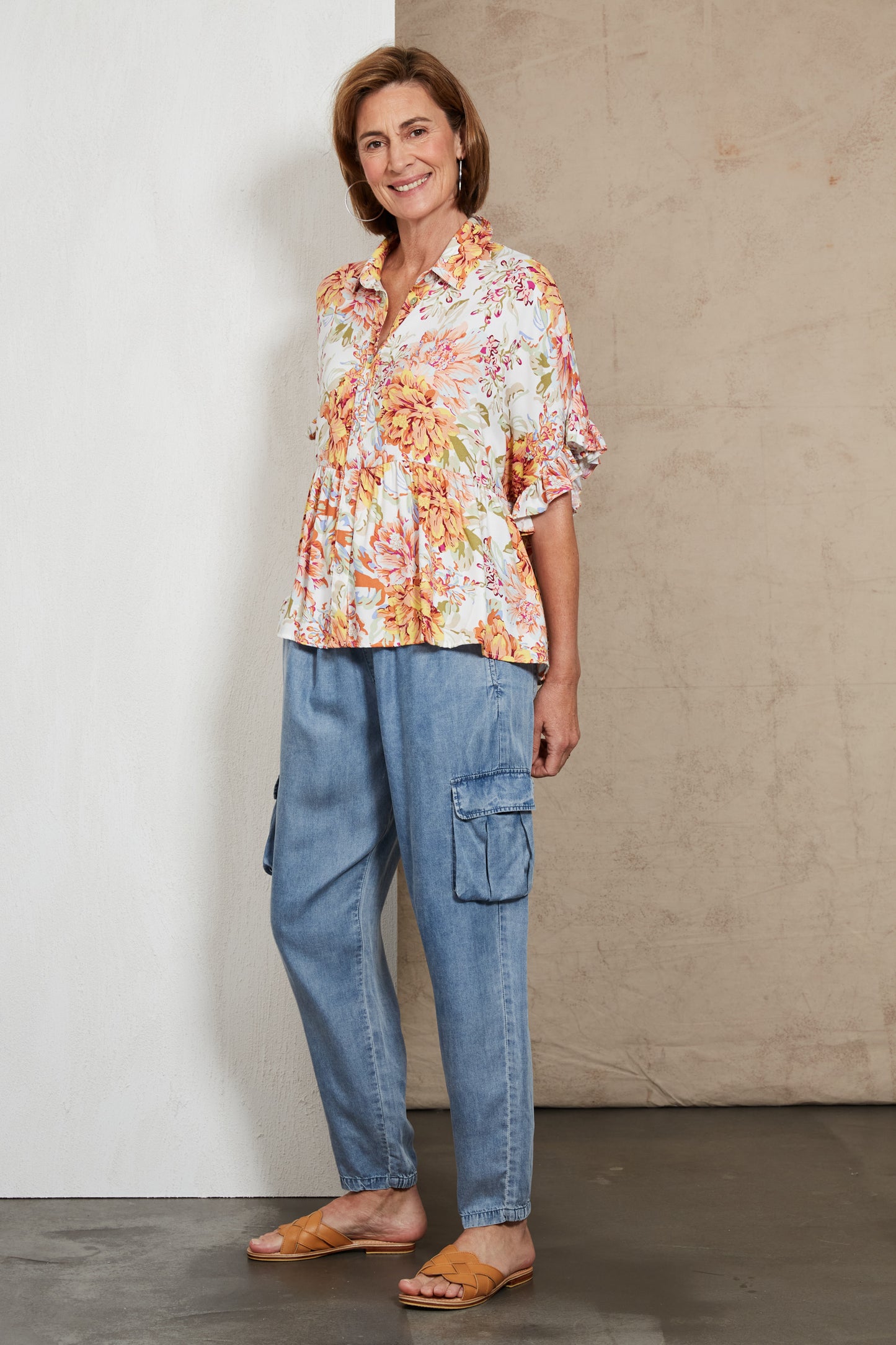 Alma Button Top - Salt Jardin