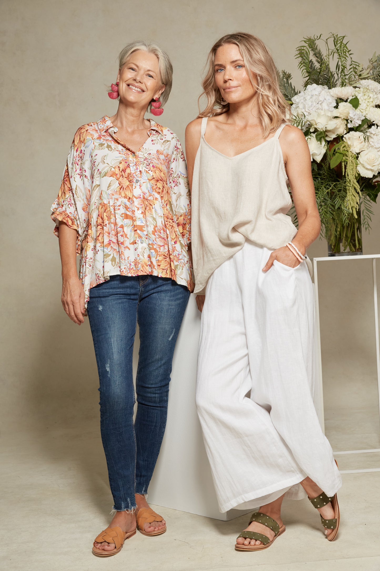 Alma Button Top - Salt Jardin