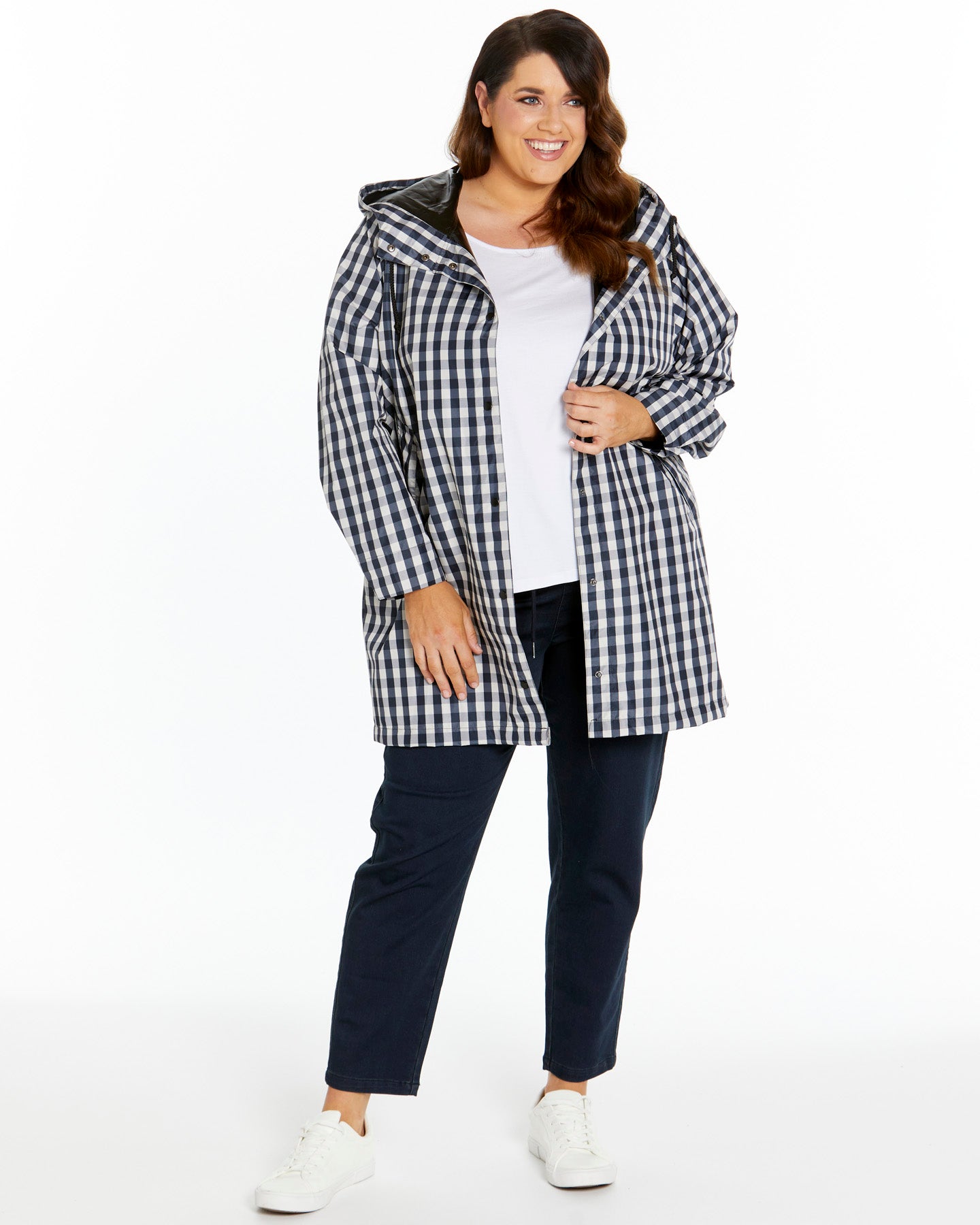 Rosie Raincoat - Navy Cheque