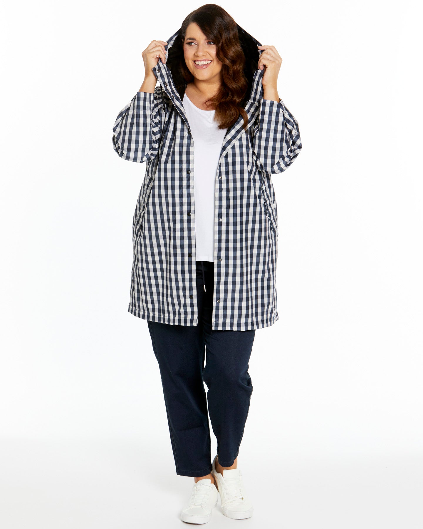 Rosie Raincoat - Navy Cheque