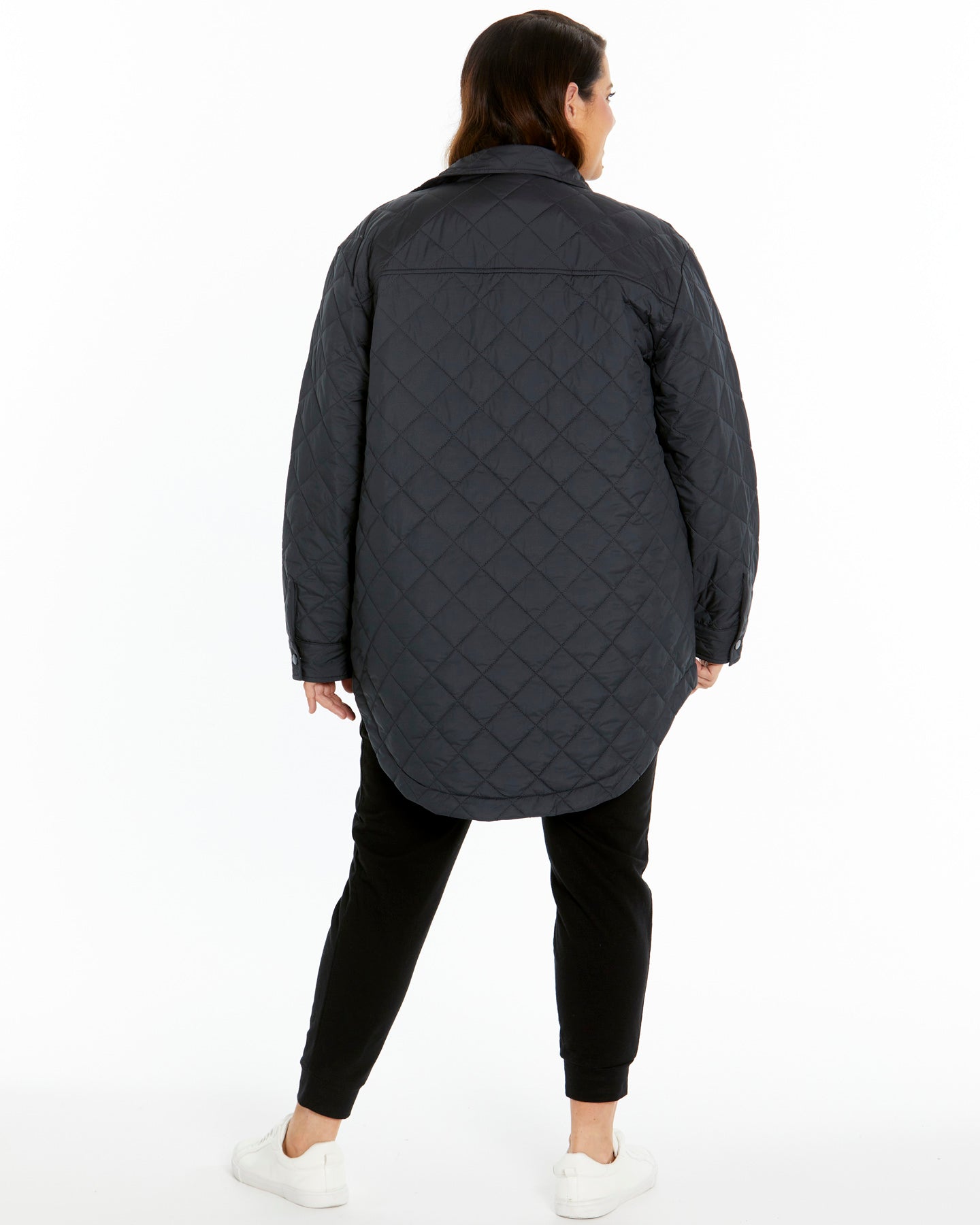 Pasadena Quilted Shacket - Gun Metal