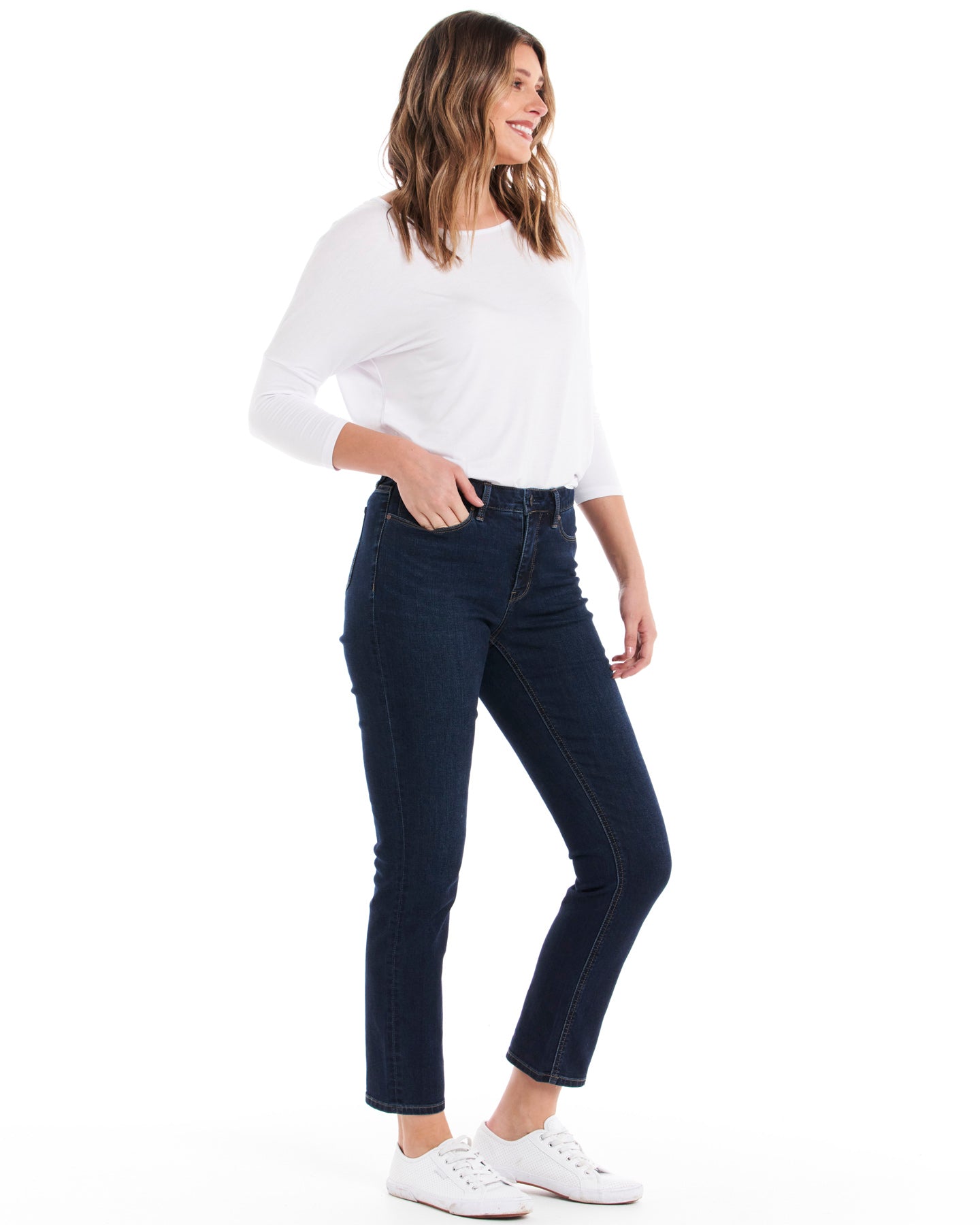 Wynona Curve Jean - Smokey Blue