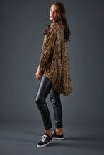 Load image into Gallery viewer, El Questro Ruched Top, Boa, Mud, Port, round neck, long scoop at back, ruched sleeve,  rayon spandex mix, leopard print, eb&amp;ive, winter 2022, autumn 2022, small business, online, one size
