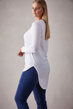 Load image into Gallery viewer, Relax Tee, 100% soft breathable cotton, scoop hem, round neck, longer back, summer, winter, stylish, eb&amp;ive, isle of mine, haven, jogger, denim, smart casual, comfortable, on trend, inclusive sizing, Australian designers, fashion, options, eco friendly options, sustainable clothing, sourced locally, lady start up, small business, support small business, knits, sale, ethically manufactured
